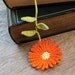Handmade Crochet Flower Bookmark Orange Aster