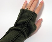 Fleece Fingerless Gloves for LADIES - Mocha Charcoal Gray (Insides Out)