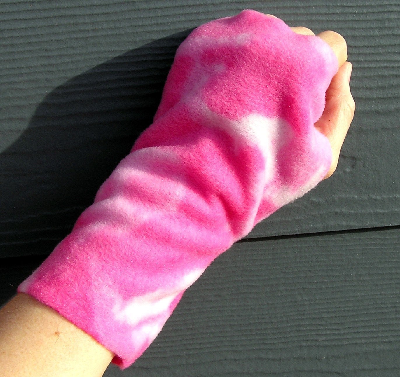 Fleece fingerless gloves for LADIES - Pink Camo
