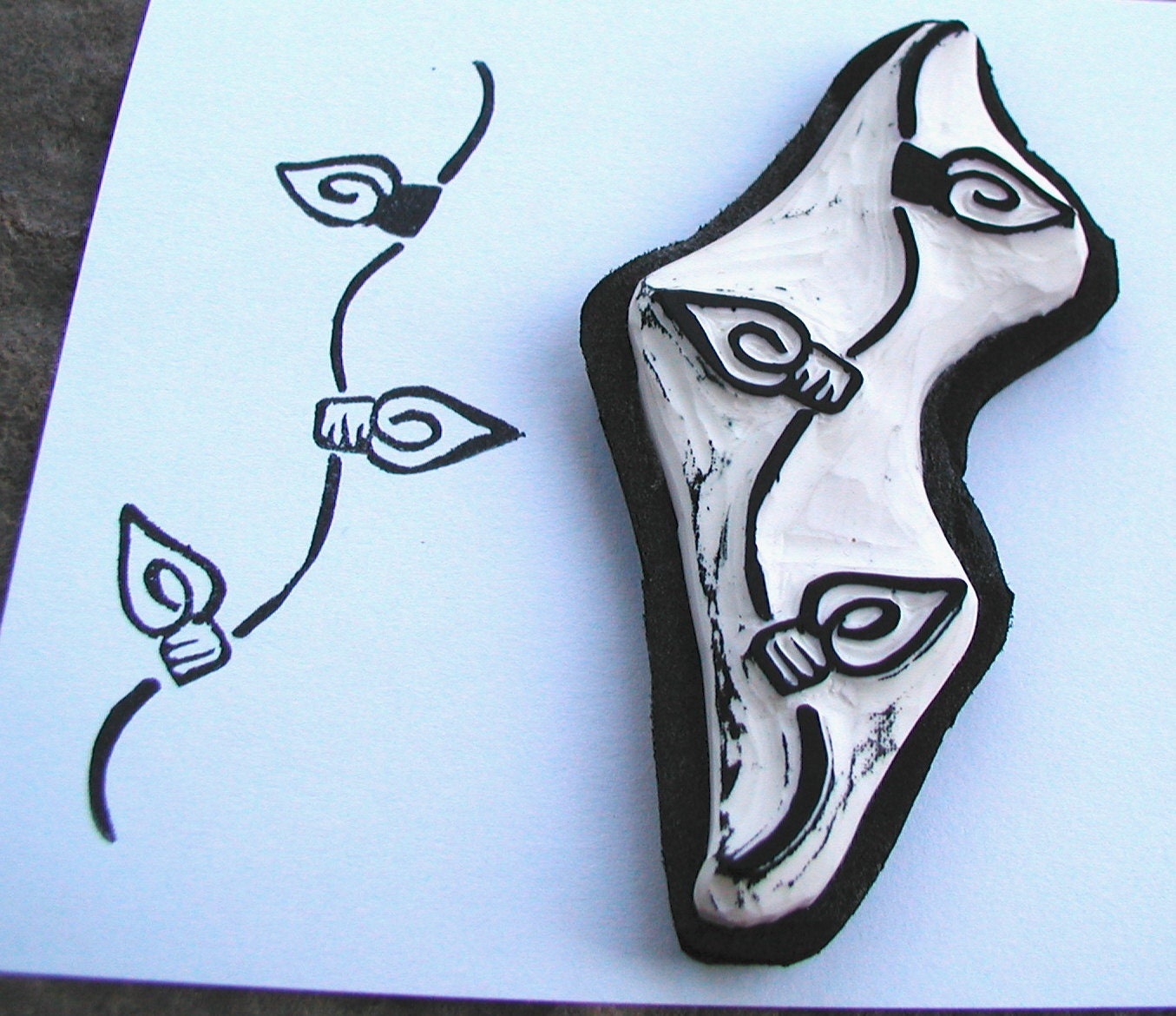 Christmas Lights light string hand carved rubber stamp