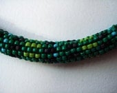 Native American peyote stitch beadwork rope necklace -- Twist