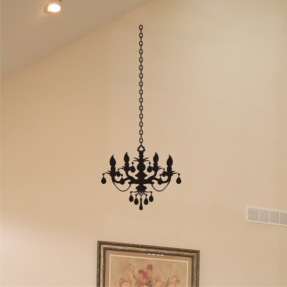 Large Chandelier Silhouette Vinyl Wall Art by SavvyGalWallDecals