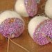 Hanging glittered Christmas acorn ornaments (light amethyst ) (group 1)