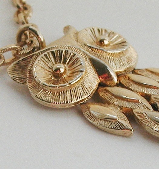 Avon Owl Necklace from 70s vintage jewelry by TJsVintageTreasures