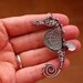 Palest AQUA seahorse wire wrapped seaglass pendant.