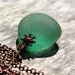 TEAL-GREEN  DROP genuine seaglass necklace.