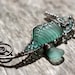 20% OFF. AQUA TEAL seahorse wire wrapped seaglass pendant.