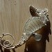 WHITE seahorse wire wrapped seaglass pendant.