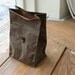 Dark Brown Waxed Canvas Lunch Bag