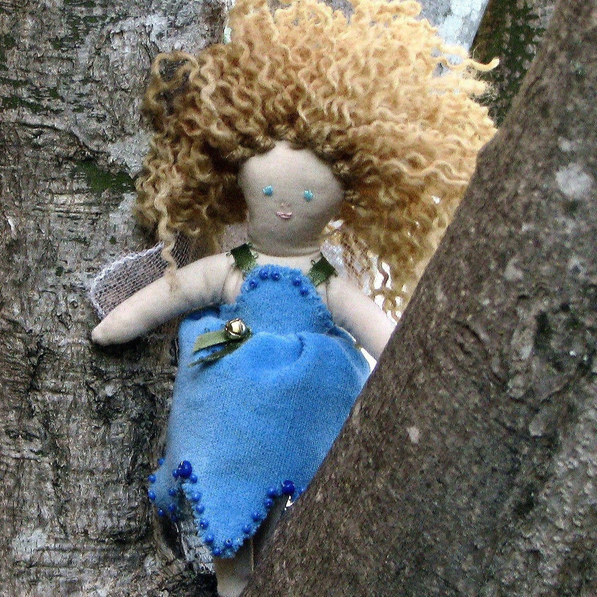 Flower fairy doll, one of a kind, collector's edition, Bluebell