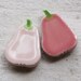 Pear magnets, glazed stoneware in pale pink and honeysuckle pink, set of 2 - great for hostess gifts or stocking stuffers