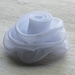 White rose hair clip, chiffon hair flower, medium