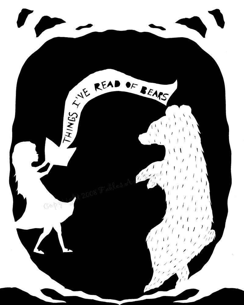 Things I've Read of Bears 8 x 10 inch Print 