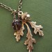 Oak Leaf Necklace, Leaf Necklace, Acorn Jewelry, Moon Locket Necklace, Oak Jewelry, Moon Jewelry, Fall Leaves, Statement Necklace