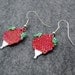 Beaded Dangle Earrings - Radishes by randomcreative on Etsy