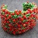 Beaded Cuff Bracelet - Strawberry Fields Forever by randomcreative on Etsy