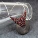 AS SEEN IN Beaded Necklace - Ceramic Charcoal Gray Donut Focal - Maroon Dark Red Brown by randomcreative on Etsy