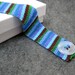 Beaded Cuff Bracelet - Multicolored Colorful Blue Green Purple Dark Red Diagonal Stripe by randomcreative on Etsy