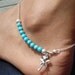 Palm tree and Turquoise sterling silver Anklet or Bracelet
