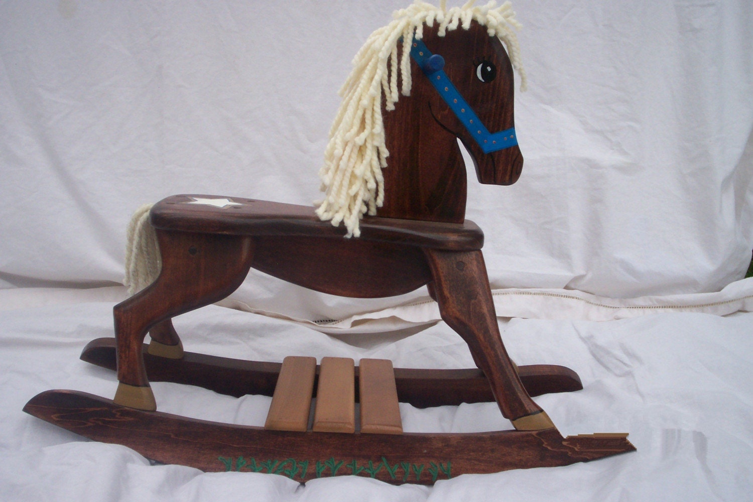 Handmade Sheriff/Star Wooden Rocking Horse