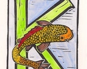 K is for Koi Fish Alphabet Series Print by monster in the closet on etsy
