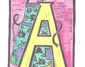 A is for Apron Framed Print by monster in the closet on etsy