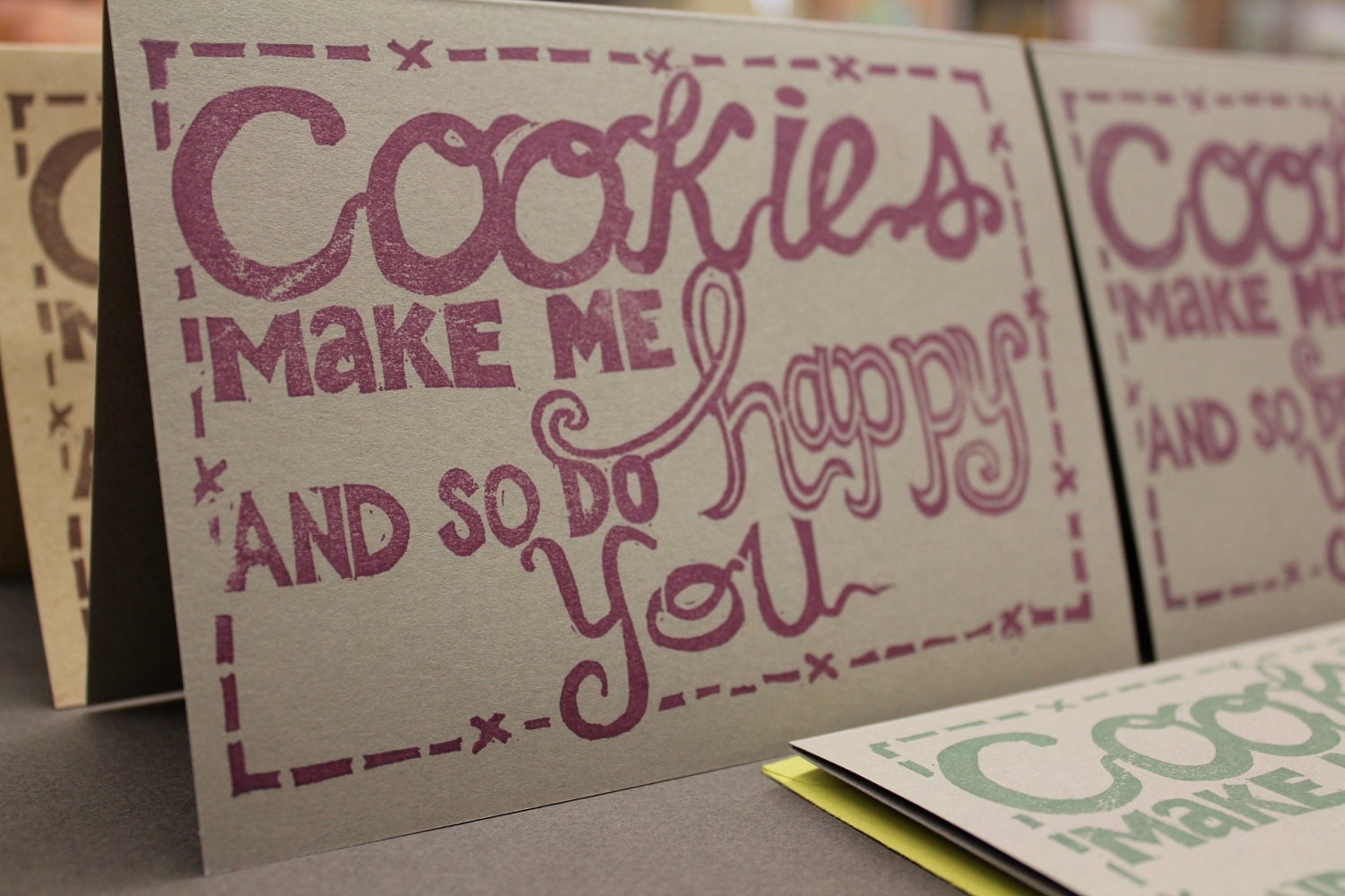 Cookies make me happy and so do you Blank Card by monster in the closet on etsy