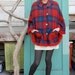 Vintage 60s Mod Plaid Schoolgirl Fringe Poncho Cape Coat