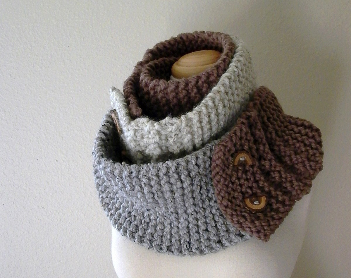 as you like it. convertible cowl neck scarf wardrobe chunky knit fall fashion winter accessories . mushroom brown creamy oatmeal stone gray