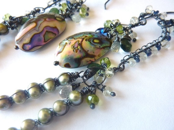 OOAK Rainforest Artisan Oxidized Sterling Earrings