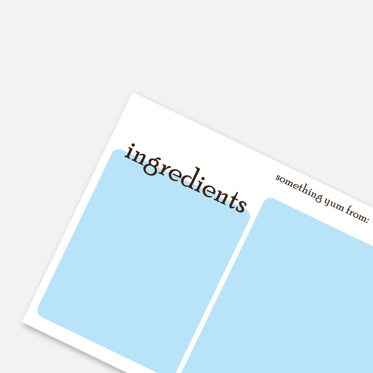 Modern Blue -- Printable Recipe Cards