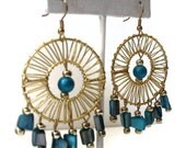 WOMEN'S JEWELRY: Earrings Turquoise and Gold Dangle