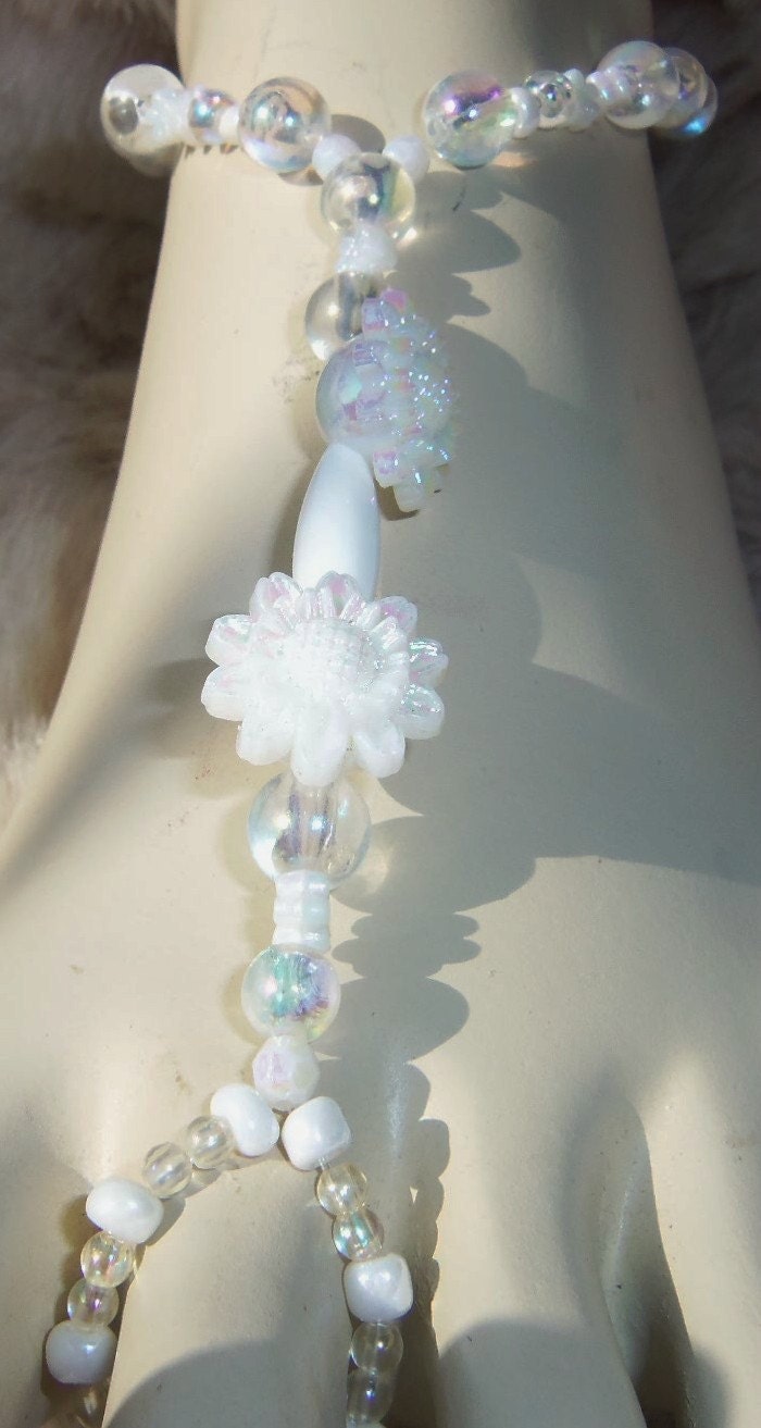 Barefoot Sandals White Wedding Daisy