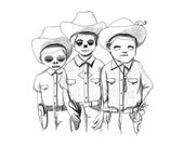 Skeleton Cowboys - Art Print