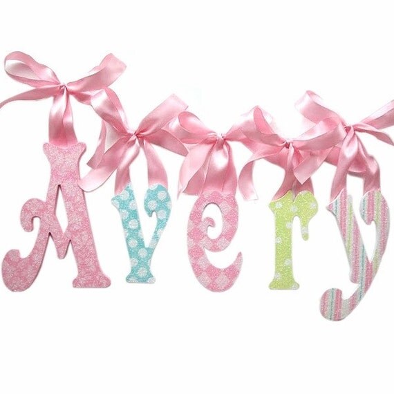 GLITTER and SPARKLE Hand Painted Wall Letters