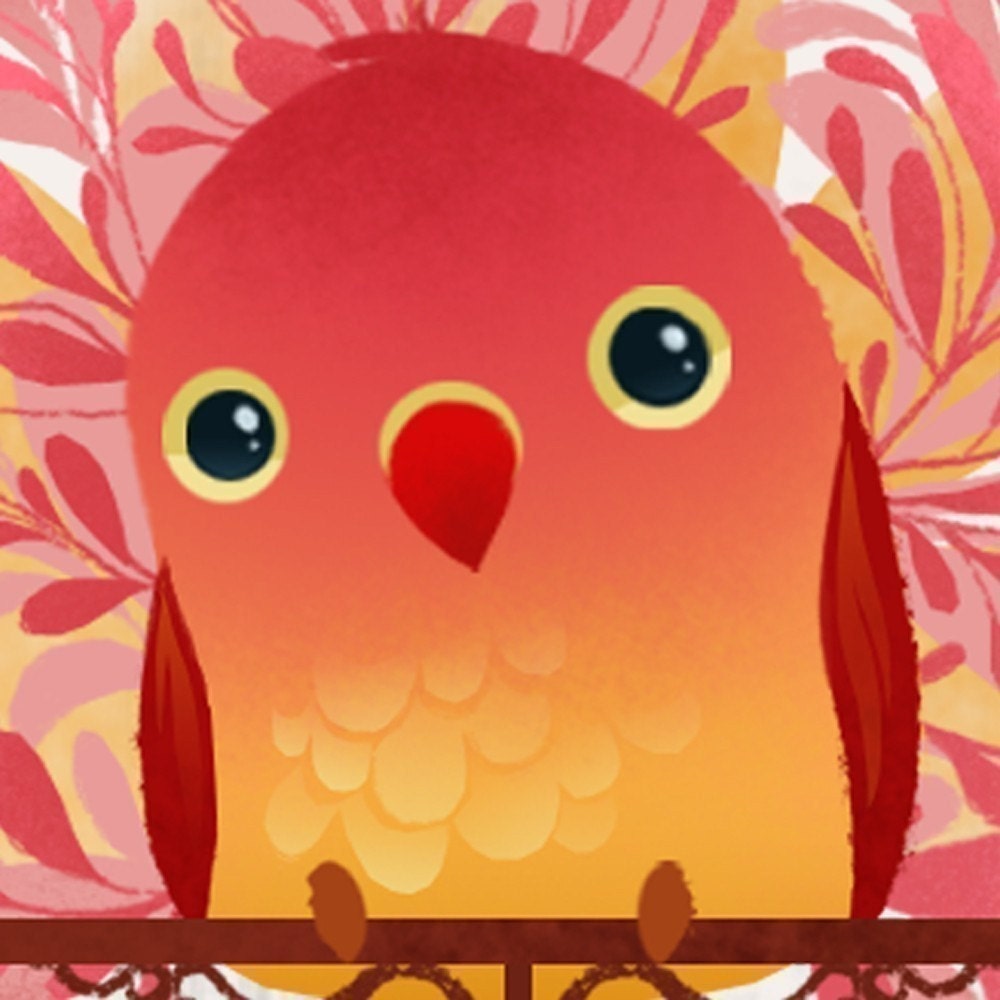 Red Birdie Mini Print