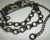 Silver Tone 36" link Chain Necklace/ Belt with a 12 inch Extension