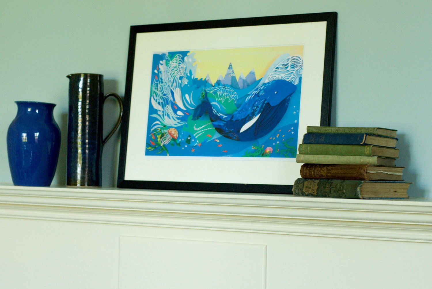 Whale in the Waves Illustration Print - 11 x 16 (A3)