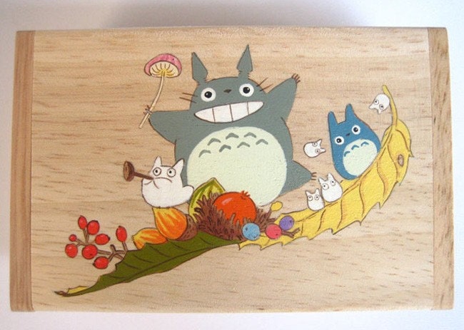 My Neighbor Totoro Name card Hand Paint wood Box Studio Ghibli 18