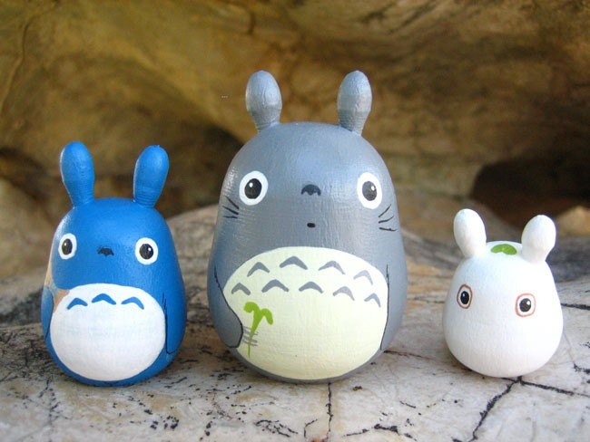 Set of 3 TOTORO DOLL Studio Ghibli mini figure model toy 4