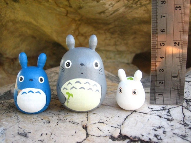 Set of 3 TOTORO DOLL Studio Ghibli mini figure model toy 4