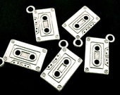 Cassette Tape Charms Antiqued Silver Retro 5