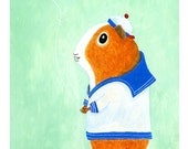 Guinea Pig Flying Kite 8"x10" Print
