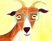 Hipster Goat Portrait 8"x10" Print