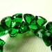 Green Hydro Quartz Gemstone, Faceted Trillion Briolette, 8mm. Semi Precious Gemstone Briolette. Layout of 3. (4K1)