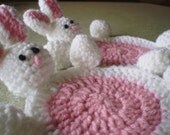 Crocheted  Bunny Coasters -Set of 2 Amigurumi
