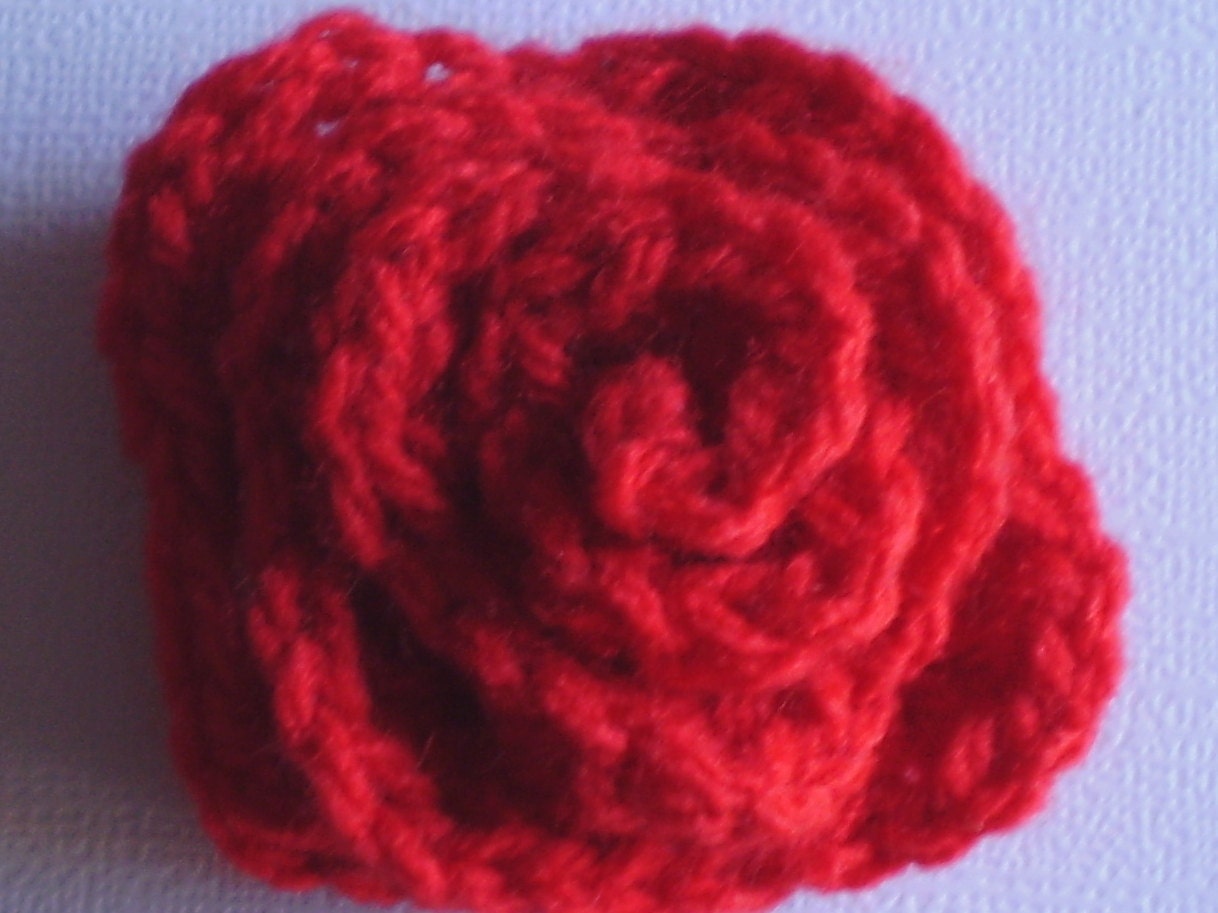 Crocheted Red Rose