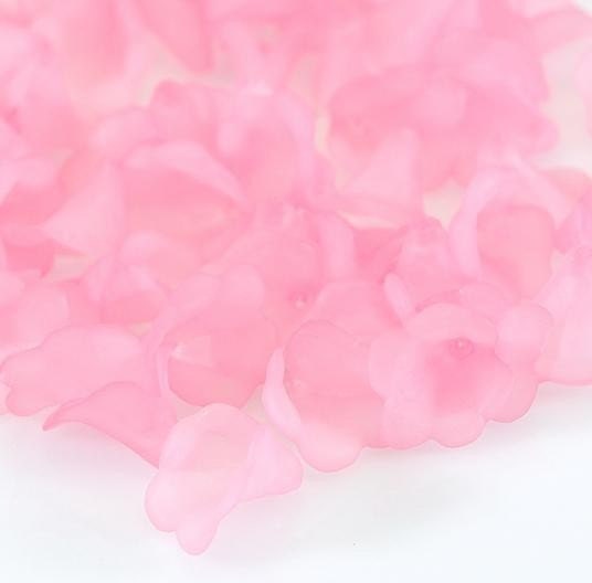 Acrylic Lucite Bell Flower 9mm Hot Pink  - 20pc (ST291-20)