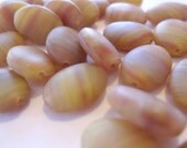 Brown Matte Czech Glass Bead 9x12mm Hurricane Oval Flat - 12 pieces   (ST539)