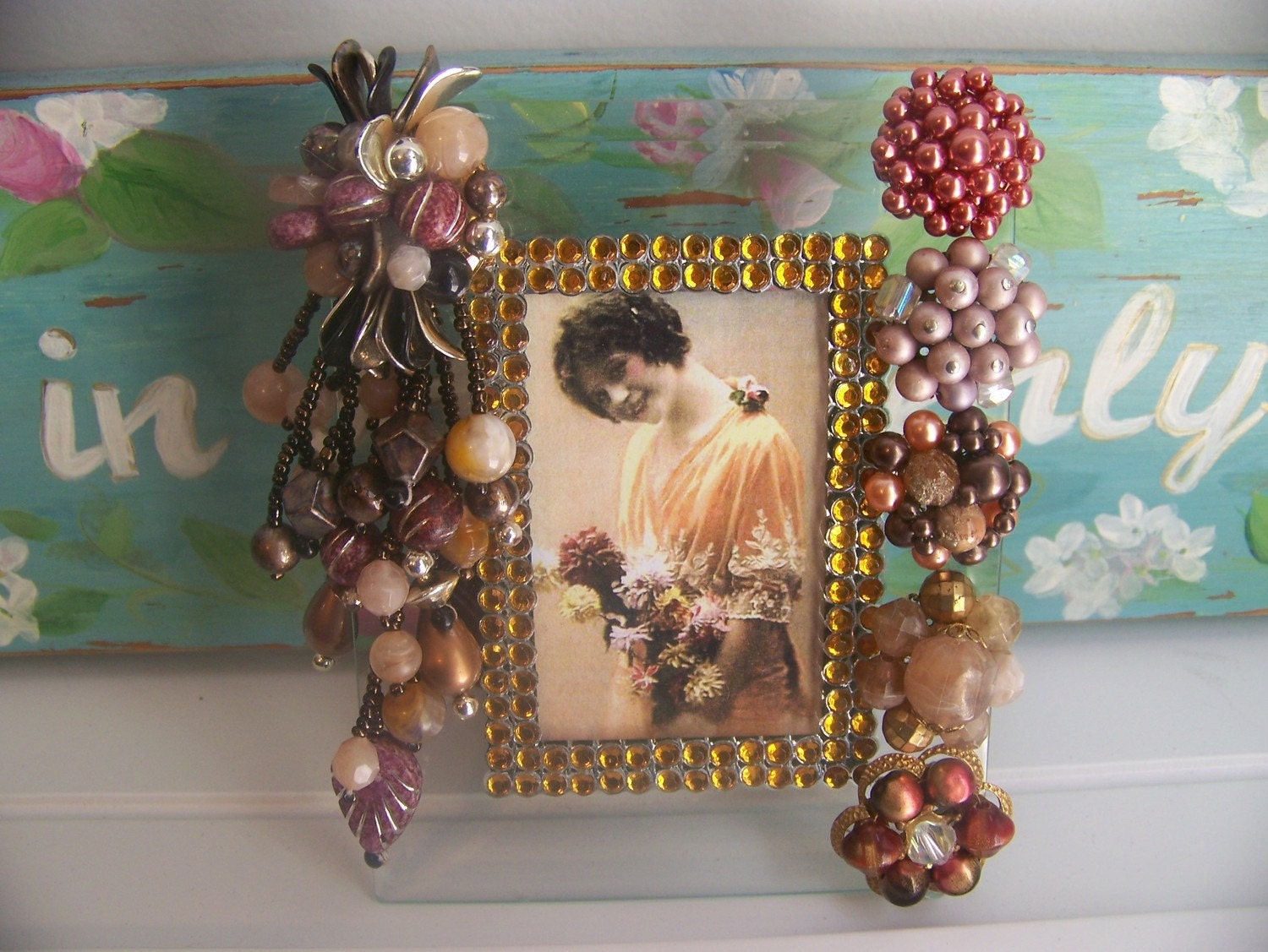 Autumn Vintage Jeweled Picture Frame - Beautiful Colors
